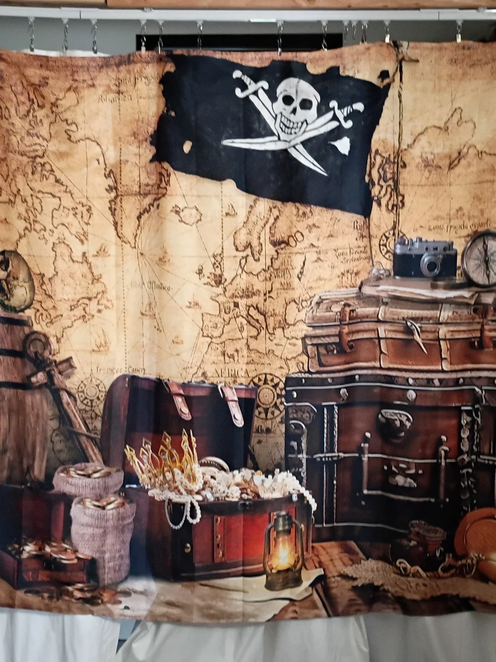 NWOT 7x5ft Fabric Pirate Treasure Backdrop Banner
